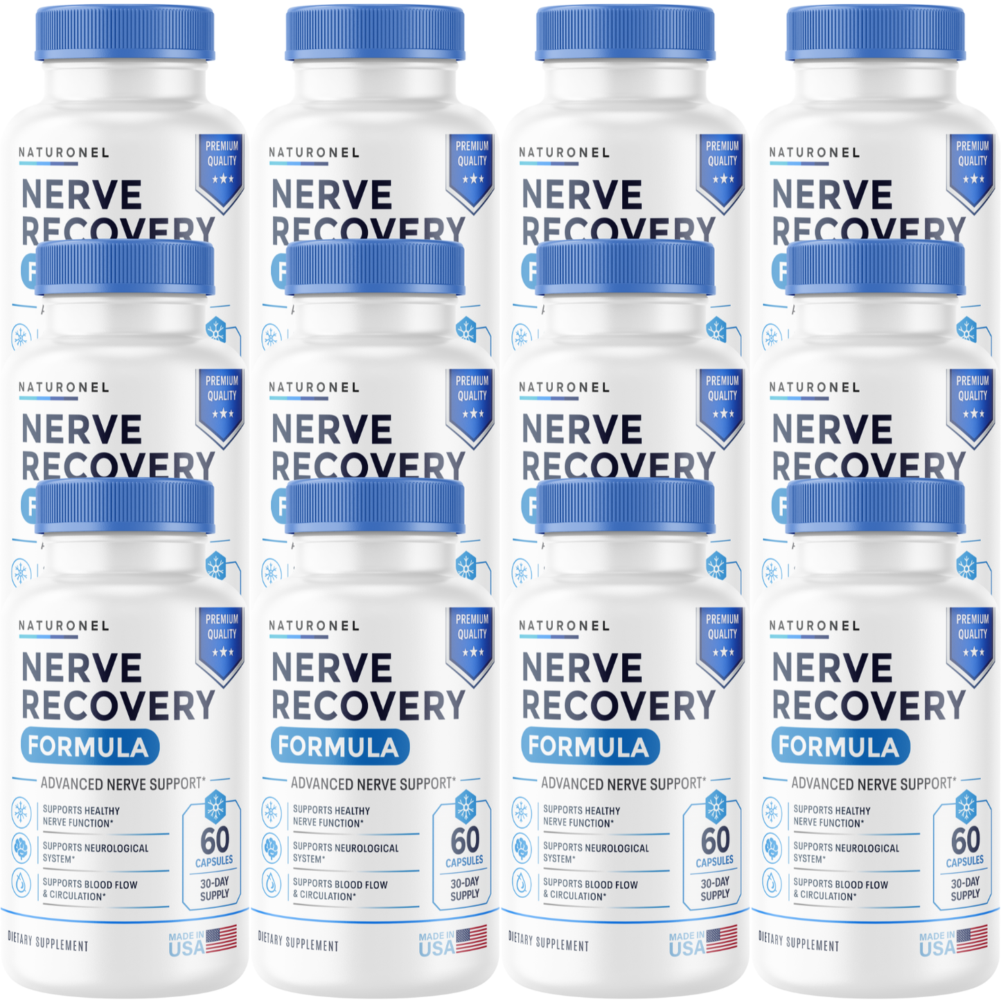 Nerve Recovery Formula (12 Pack) – Advanced Nerve Support Supplement with Turmeric, Glucosamine, Boswellia, Ginger, MSM & BioPerine® – Supports Healthy Nerve Function, Neurological Health & Circulation