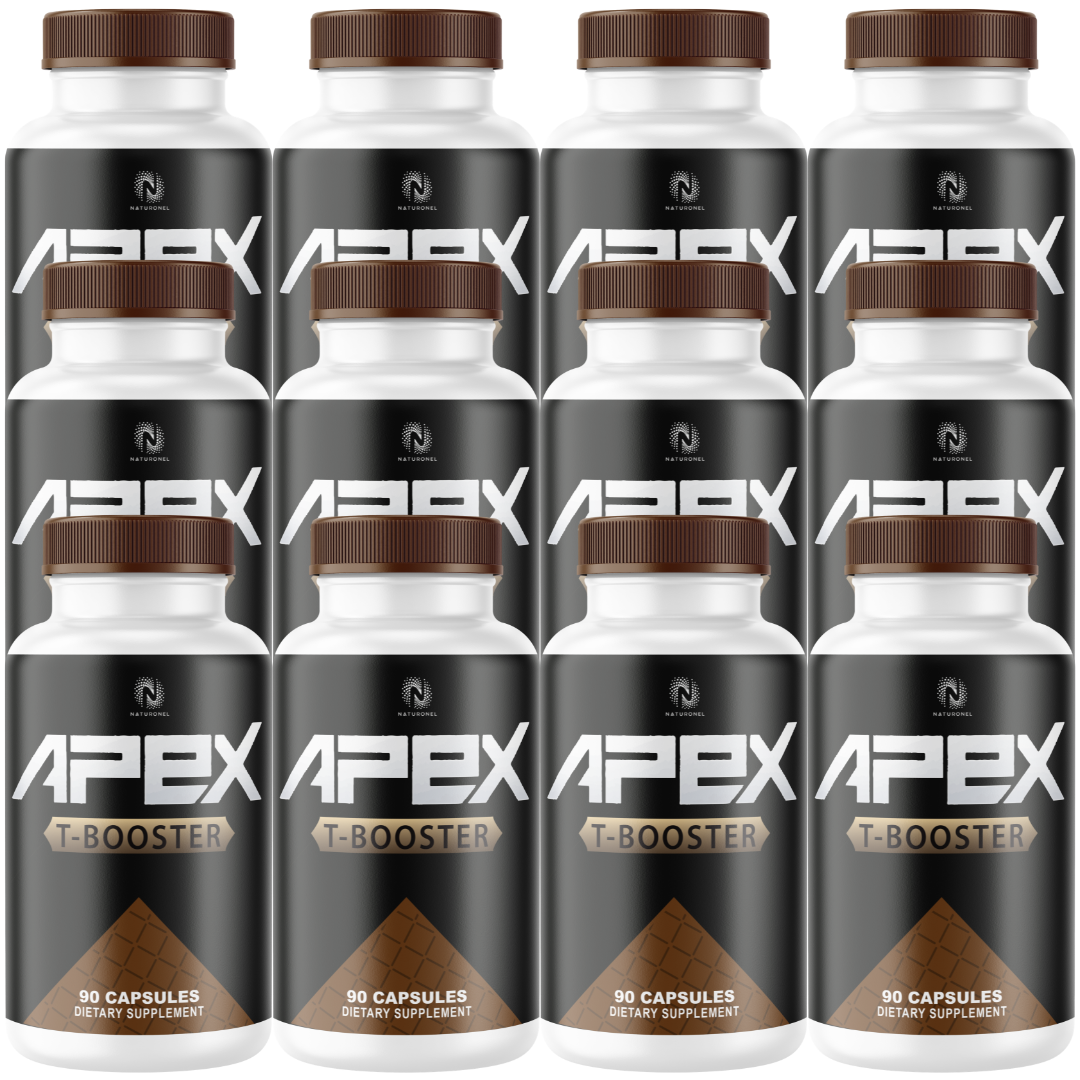 APEX T-Booster (12 Pack) – Men's Performance & Vitality Supplement with Tongkat Ali, Tribulus Terrestris, Zinc & Magnesium – Supports Strength, Stamina & Energy