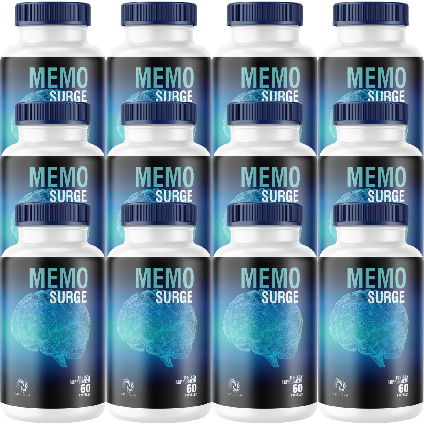 Memo Surge (12 Pack) – Advanced Nootropic Brain Supplement for Memory, Focus & Mental Clarity – Cognitive Support Formula with DMAE, Bacopa, Huperzine A, Phosphatidylserine, GABA & Vitamins