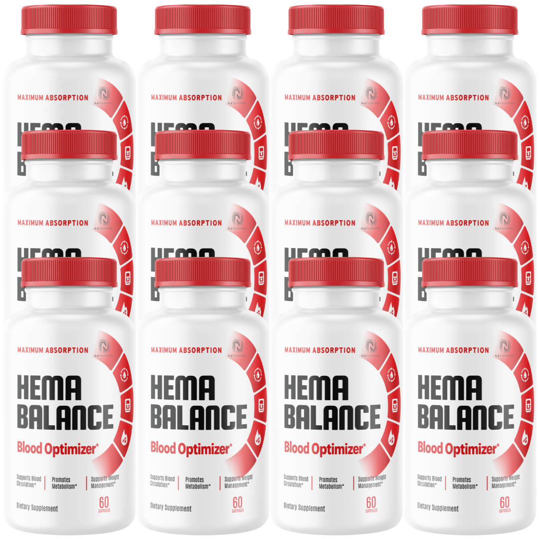 Hema Balance Maximum Absorption Formula (12 Pack) – Blood Optimizer Supplement for Healthy Circulation, Metabolism & Weight Management with Chromium & Botanical Extracts