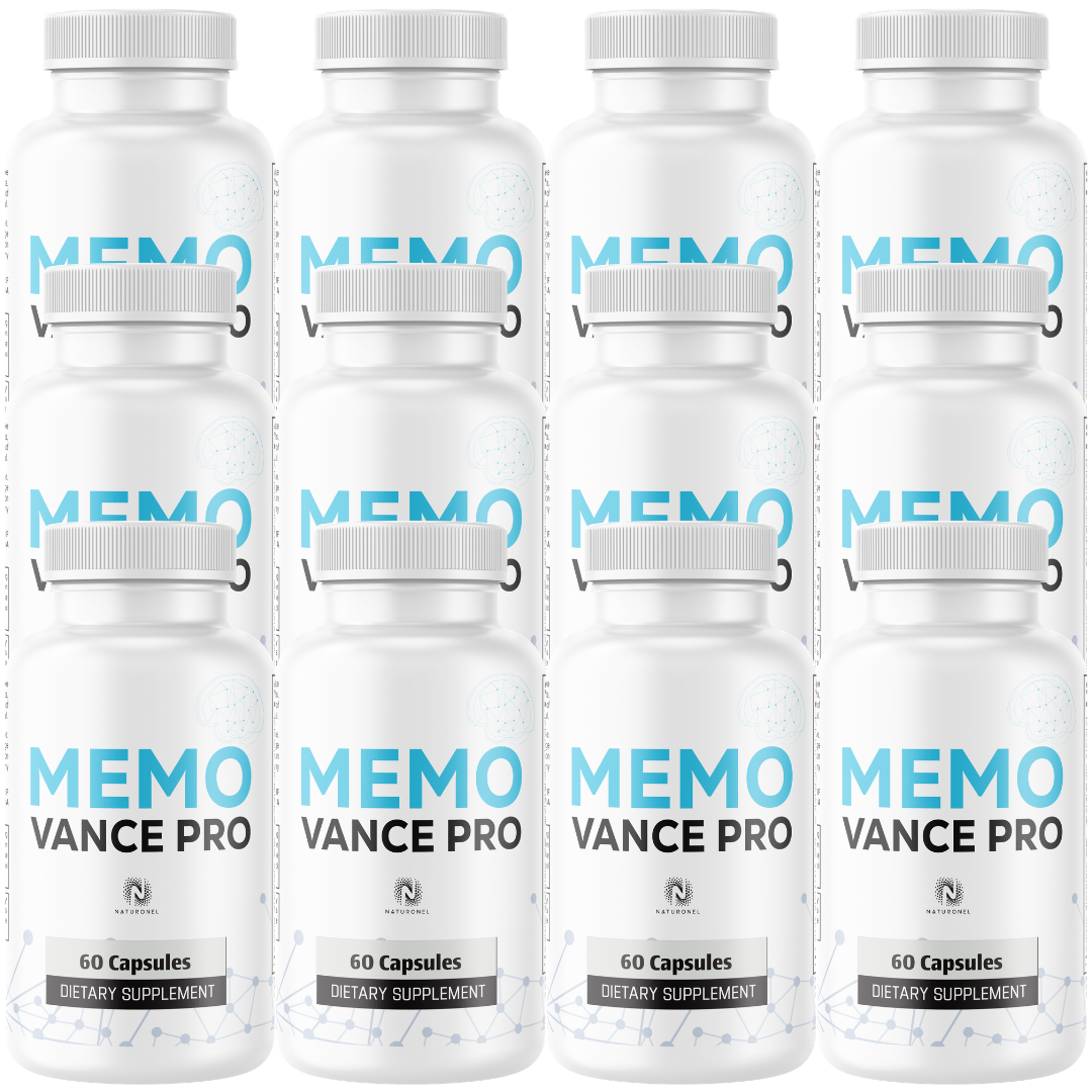 Memo Vance Pro (12 Pack) – Daily Brain Health Supplement for Adults, Memory, Focus & Cognitive Support with Bacopa, DMAE, GABA, Huperzine A & Choline