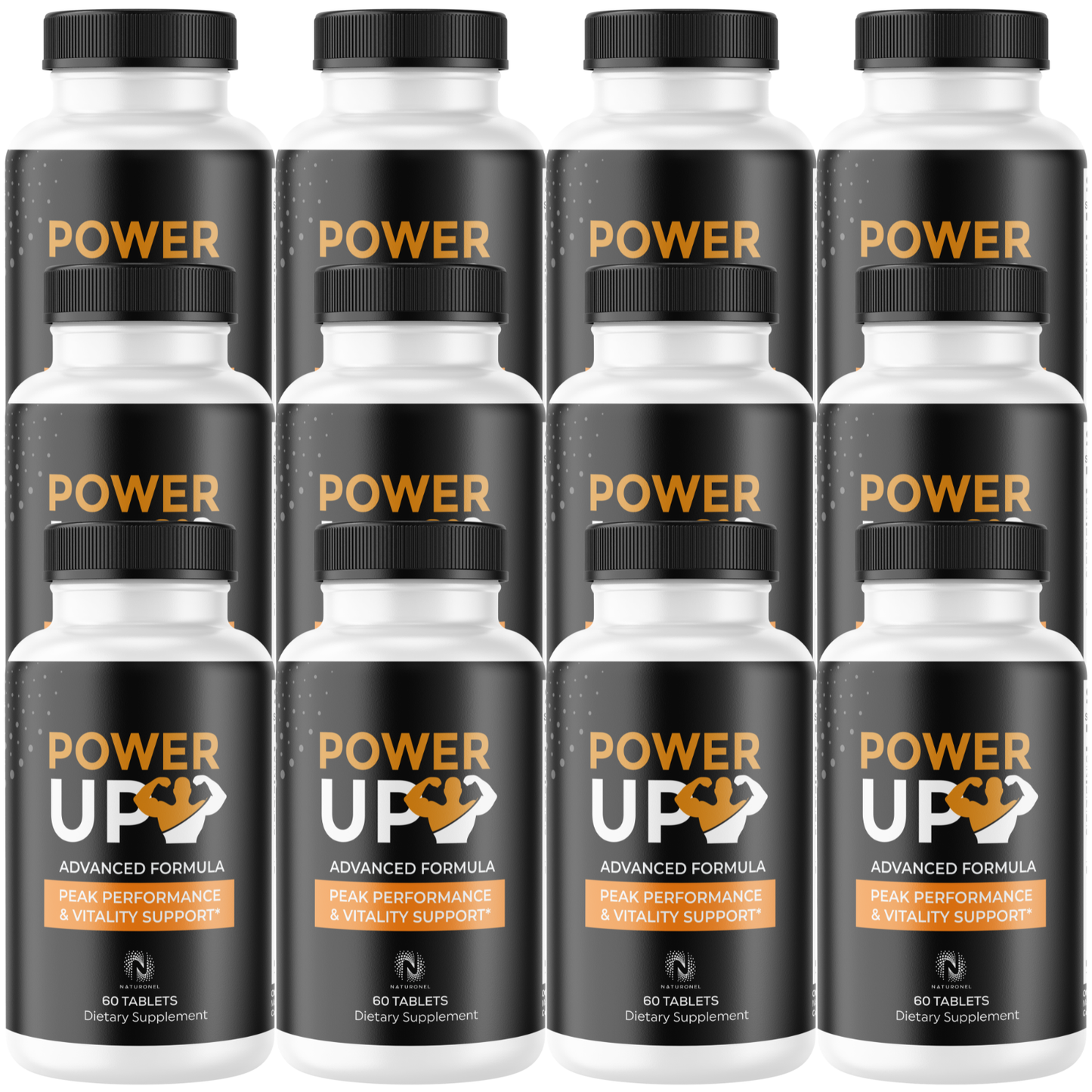 Power Up (12 Pack) Supplement for Men – Advanced Men's Wellness Formula with Longjack, Maca Root, L-Arginine, Ginseng & Zinc – Daily Vitality Support