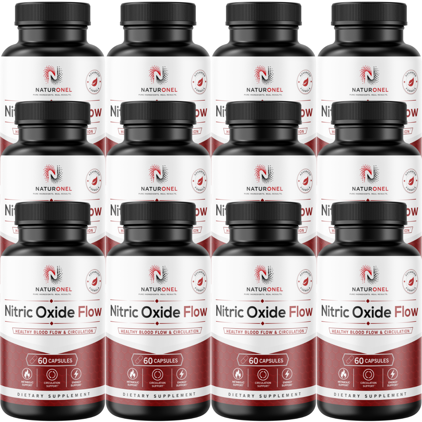 Nitric Oxide Flow Supplement (12 Pack) – L-Arginine, L-Citrulline & Beta-Alanine Formula for Healthy Blood Flow, Circulation & Energy Support – Nitric Oxide Booster