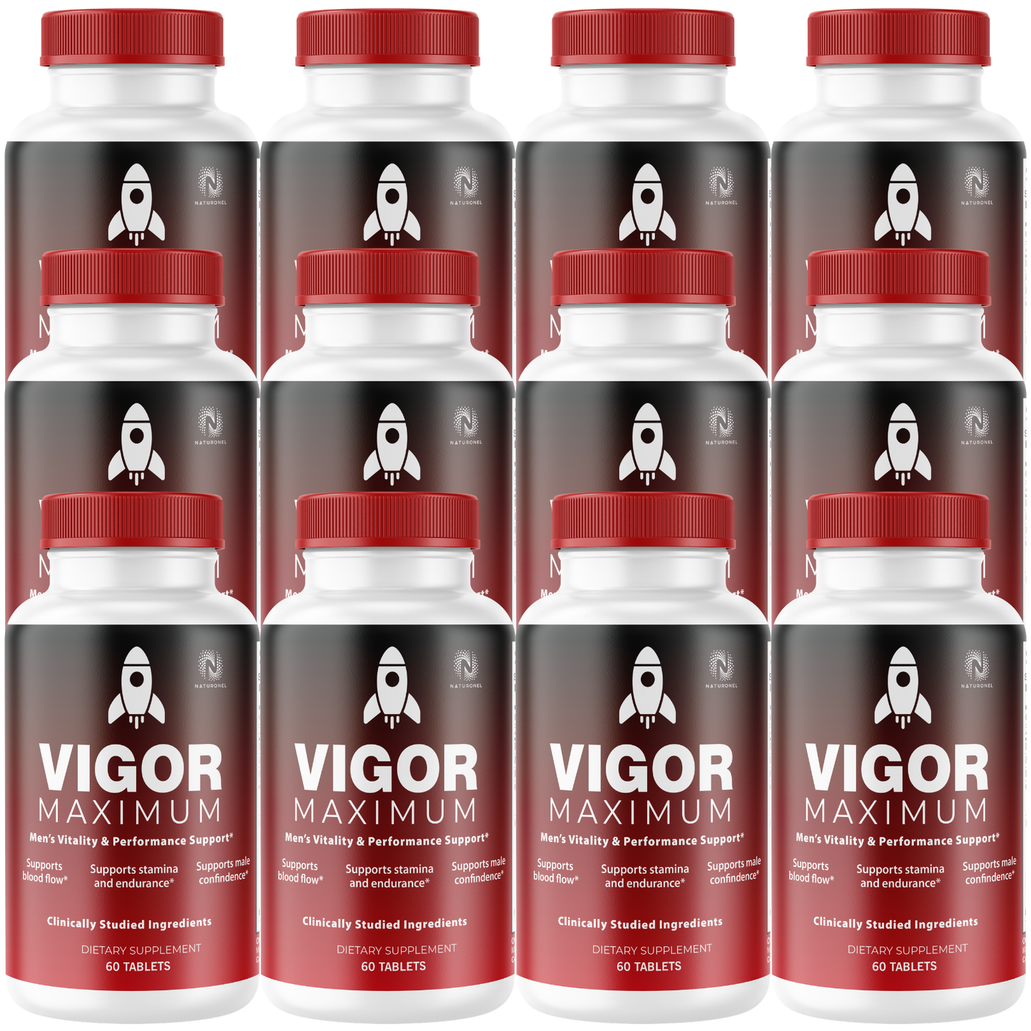 Vigor Maximum (12 Pack) Premium Men's Vitality Formula – Clinically Studied Ingredients with Longjack, Maca, L-Arginine & Zinc