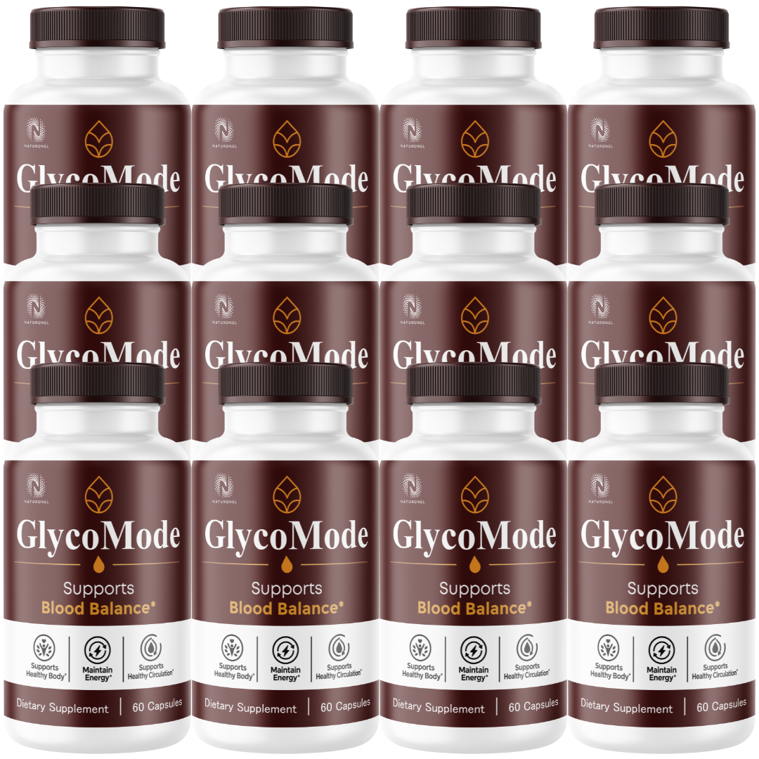 GlycoMode Advanced Blood Sugar Support (12 Pack) – Blood Balance Supplement with Chromium, Cinnamon, Banaba & Bitter Melon – Supports Healthy Circulation, Metabolism & Energy