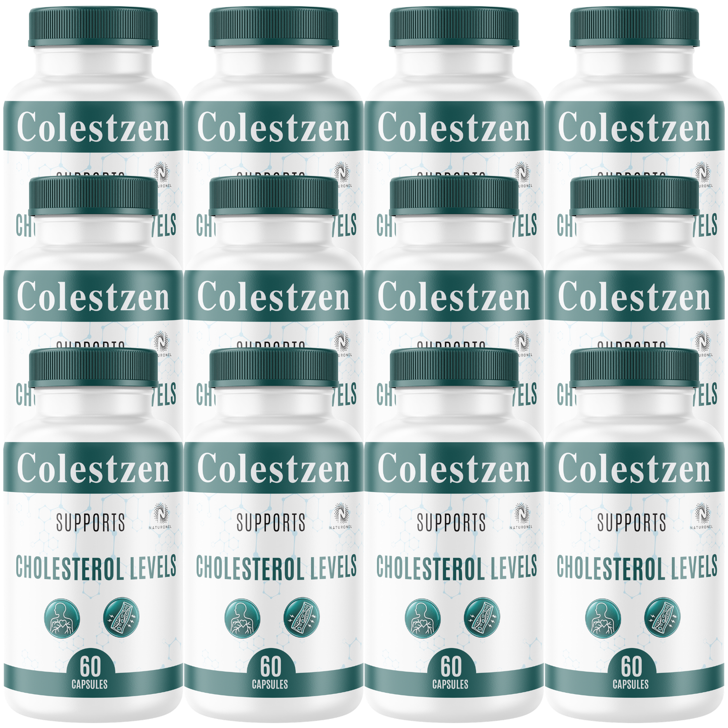 Colestzen (12 Pack) Cholesterol Support Supplement – Advanced Heart Health Formula with Vitamins, Minerals & Botanical Extracts – Daily Cardiovascular Wellness