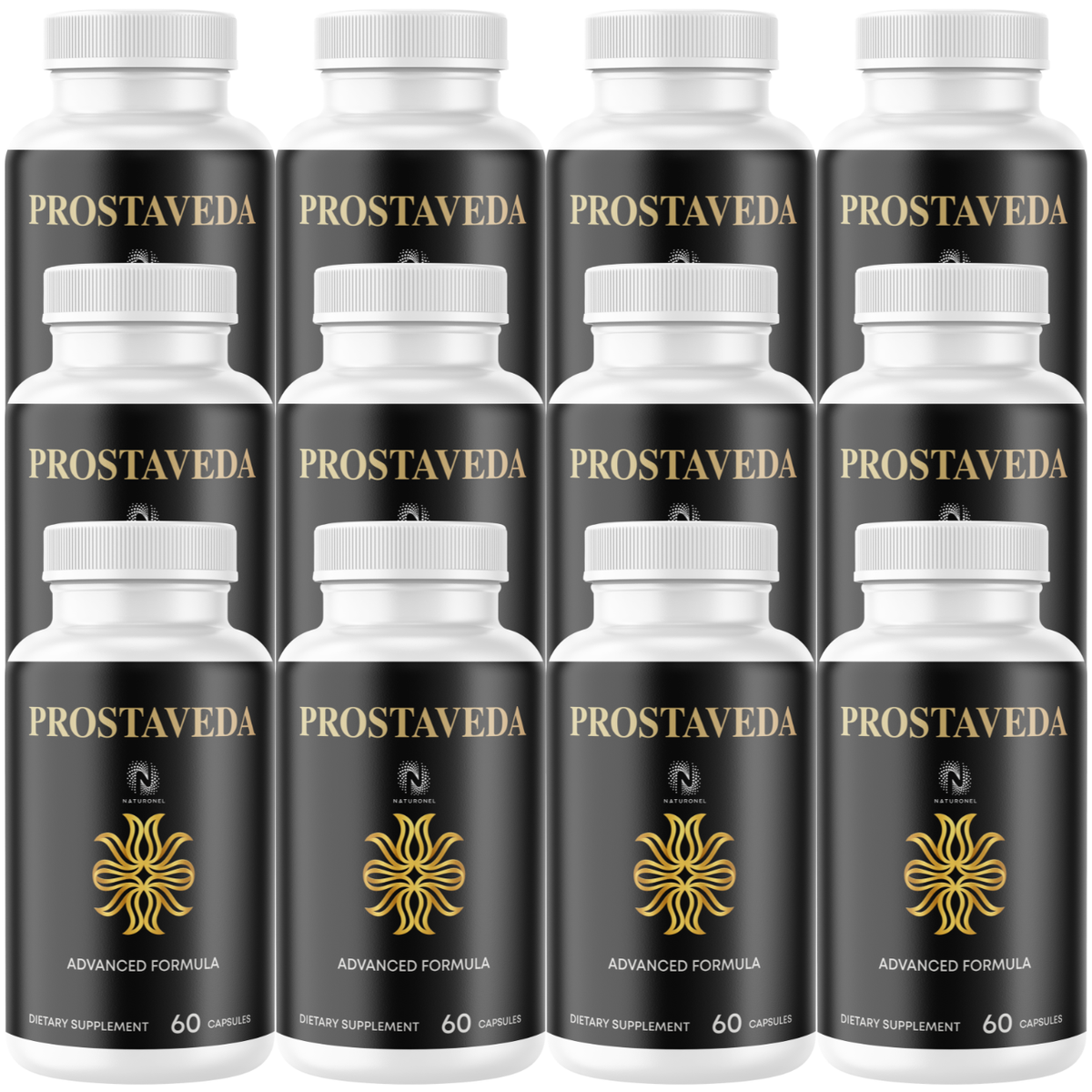 Prostaveda (12 Pack) Prostate Support Capsules for Men – Saw Palmetto, Pygeum, Plant Sterols, Zinc, Selenium, Green Tea, Reishi & Shiitake