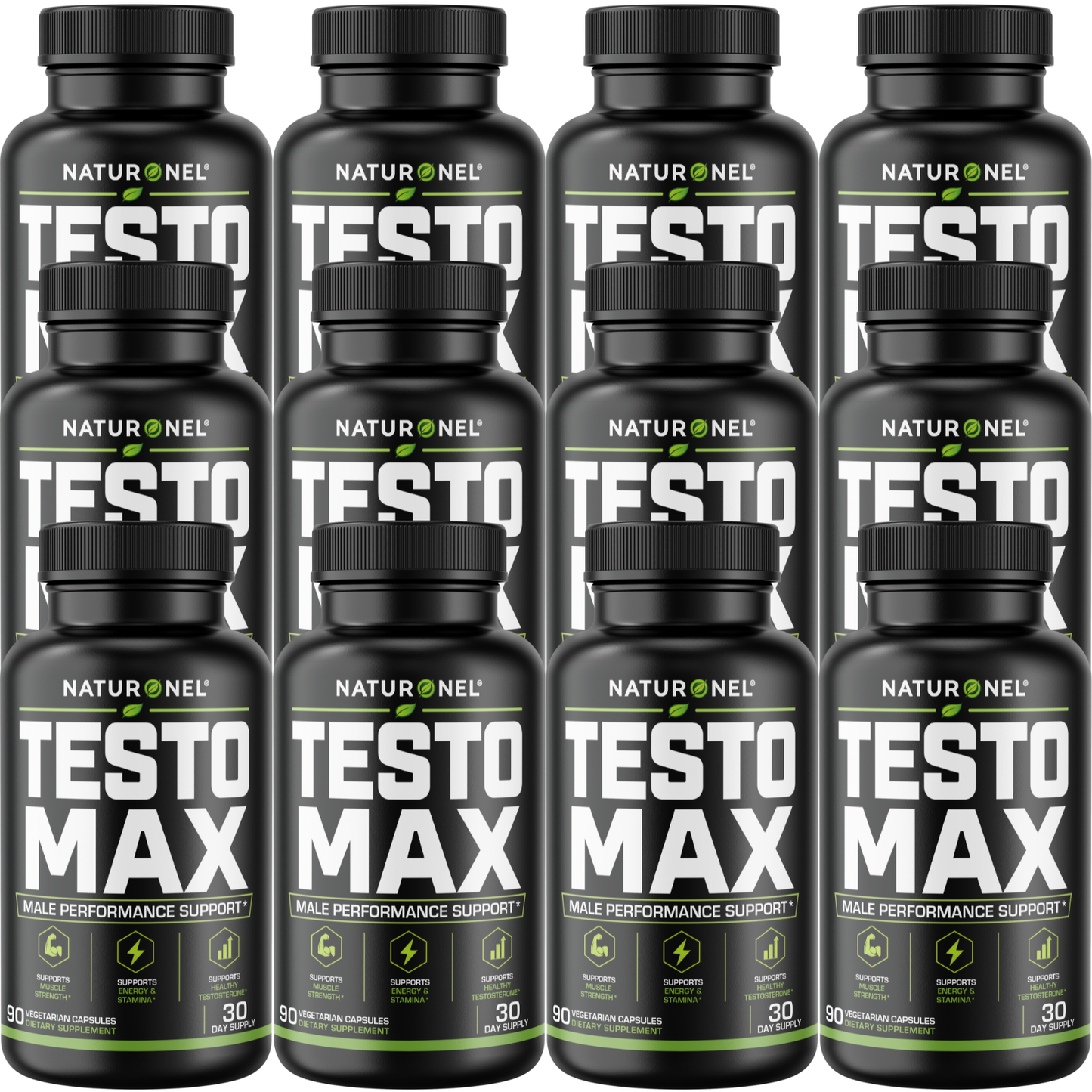 Testo Max (12 Pack) Male Performance Formula – Testosterone Support Supplement for Men with Tribulus, Tongkat Ali, Horny Goat Weed, Zinc & Magnesium – Energy, Stamina & Strength Support