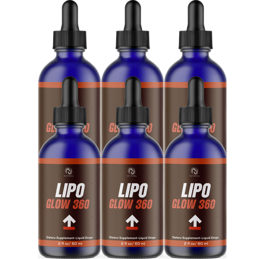 Lipo Glow 360 Drops (6 Pack) – Advanced Liquid Amino Acid Formula – L-Arginine, L-Glutamine & L-Tryptophan