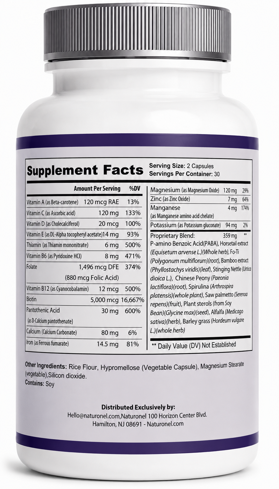 Derma Pure Skin Health Supplement – Advanced Skin Care Formula for Youthful Glow, Hydration & Smooth Skin Appearance, Dietary Supplement - 3 Bottle