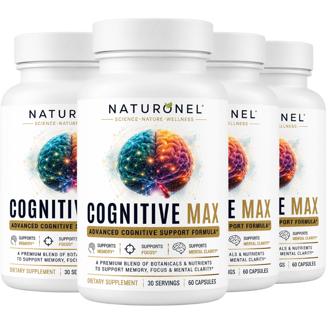 Cognitive Max Brain Health Supplement - DMAE Bacopa Ginkgo GABA Phosphatidylserine - Brain Nutrition Formula with B Complex DHA Vitamins Minerals - Daily Cognitive Wellness - 60 Capsules