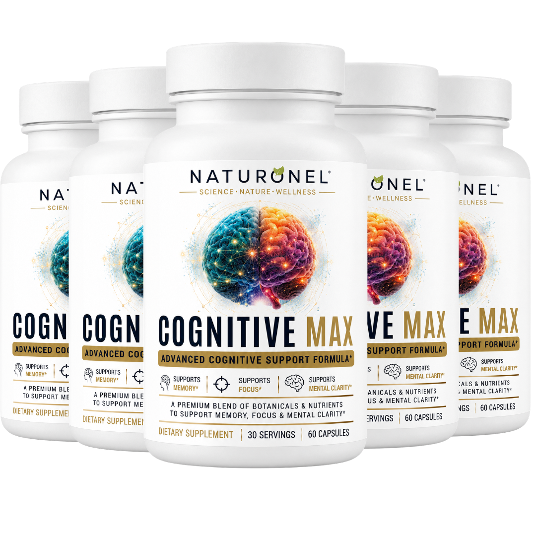 Cognitive Max Brain Health Supplement - DMAE Bacopa Ginkgo GABA Phosphatidylserine - Brain Nutrition Formula with B Complex DHA Vitamins Minerals - Daily Cognitive Wellness - 60 Capsules