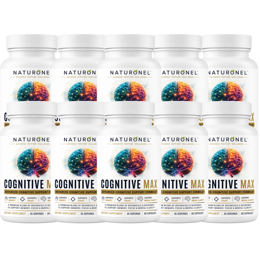 Cognitive Max Brain Health Supplement - DMAE Bacopa Ginkgo GABA Phosphatidylserine - Brain Nutrition Formula with B Complex DHA Vitamins Minerals - Daily Cognitive Wellness - 60 Capsules