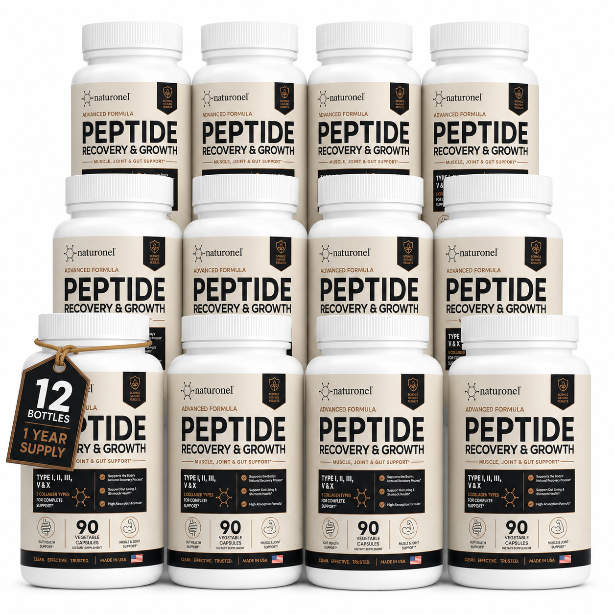 Naturonel Advanced Peptide Recovery & Growth - 90 Capsules