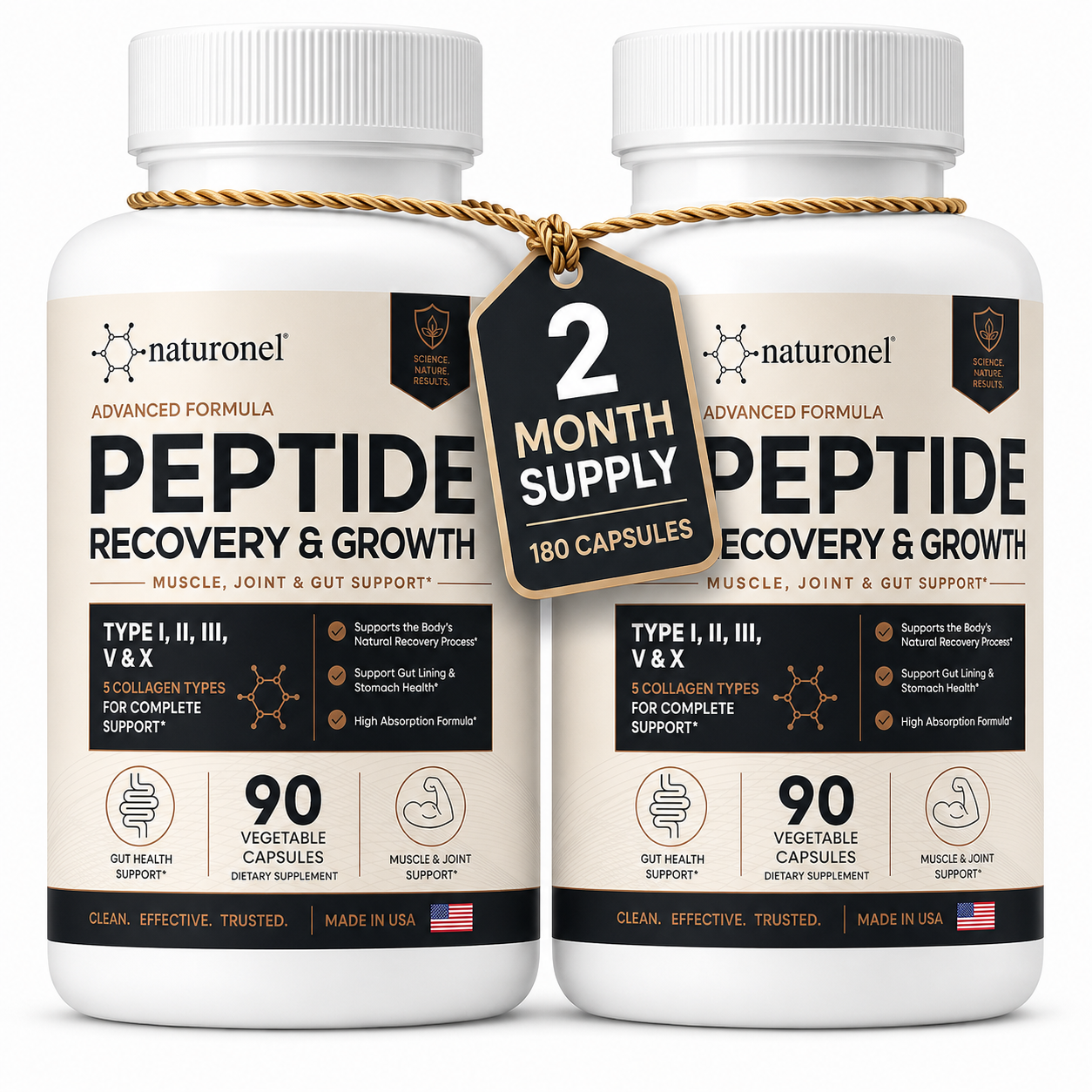 Naturonel Advanced Peptide Recovery & Growth - 90 Capsules