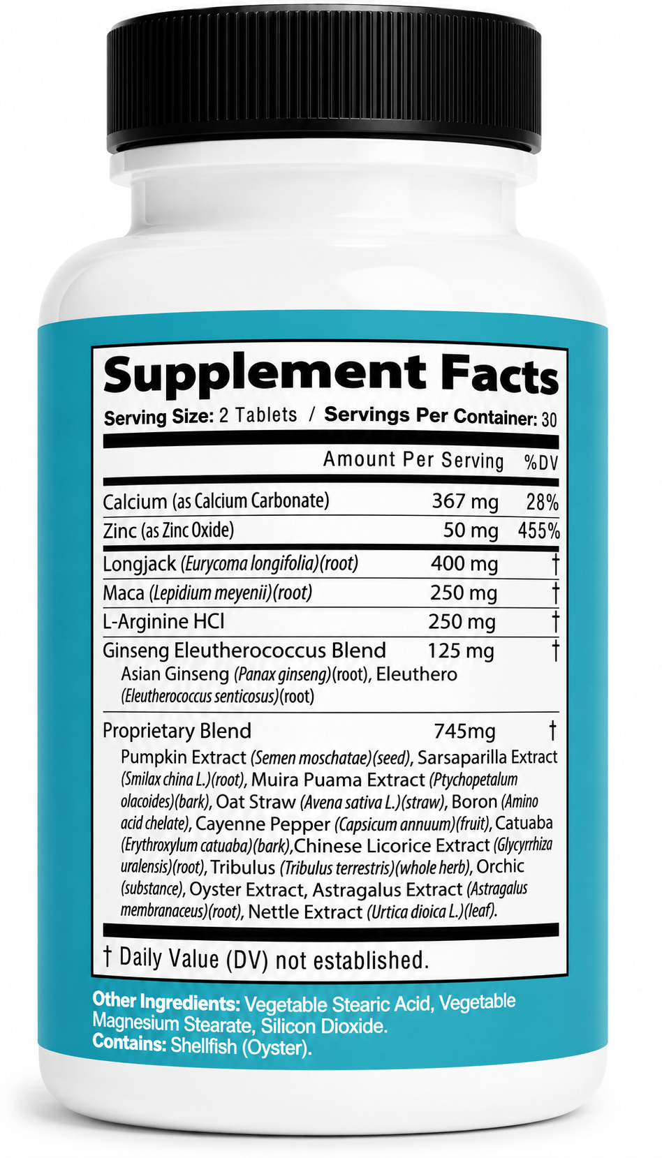 Tridentex Men's Herbal Supplement – Longjack, Maca, L-Arginine, Panax Ginseng, Tribulus, Pumpkin Seed, Zinc & Boron Complex - 2 Bottle