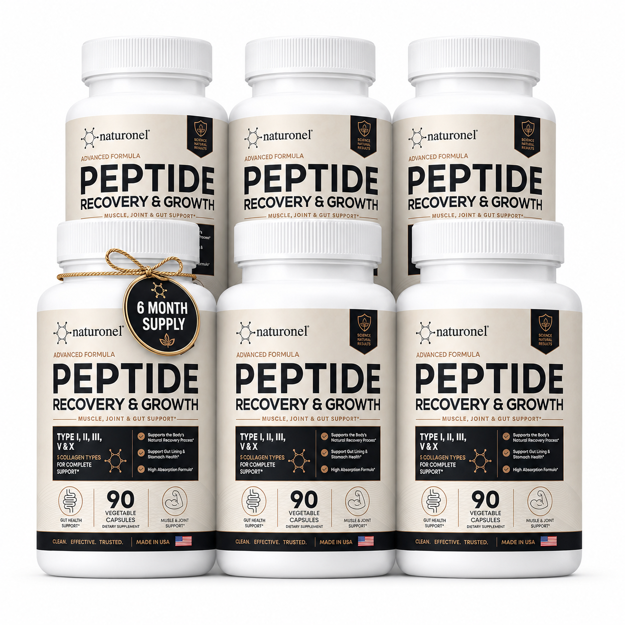 Naturonel Advanced Peptide Recovery & Growth - 90 Capsules