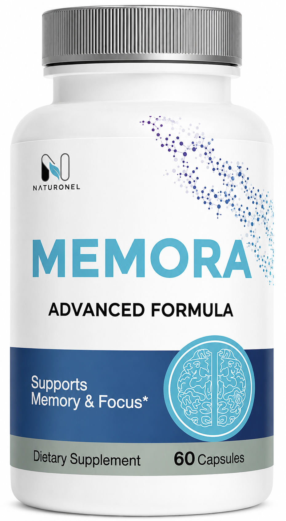MEMORA Brain Support Supplement – Advanced Memory & Cognitive Focus Formula with DHA, DMAE & Bacopa – 60 Capsules