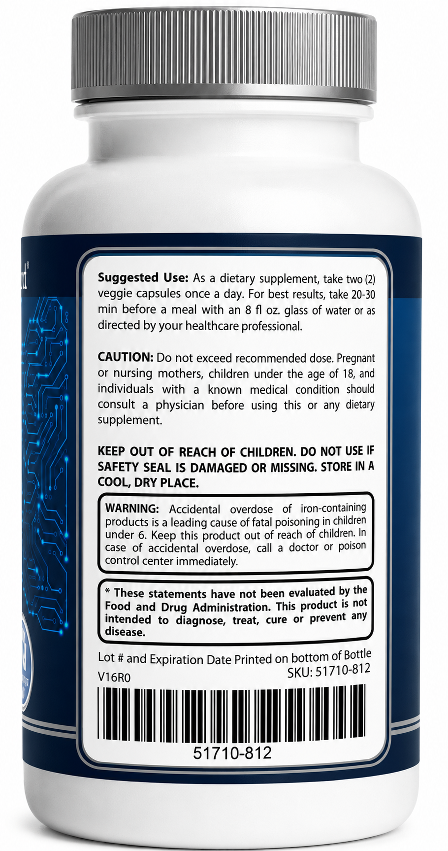 Advanced Memory Formula – Brain Supplement for Memory, Focus & Concentration, Cognitive Support with Bacopa, DMAE, Phosphatidylserine, Huperzine A, DHA & B Complex Vitamins – 60 Capsules