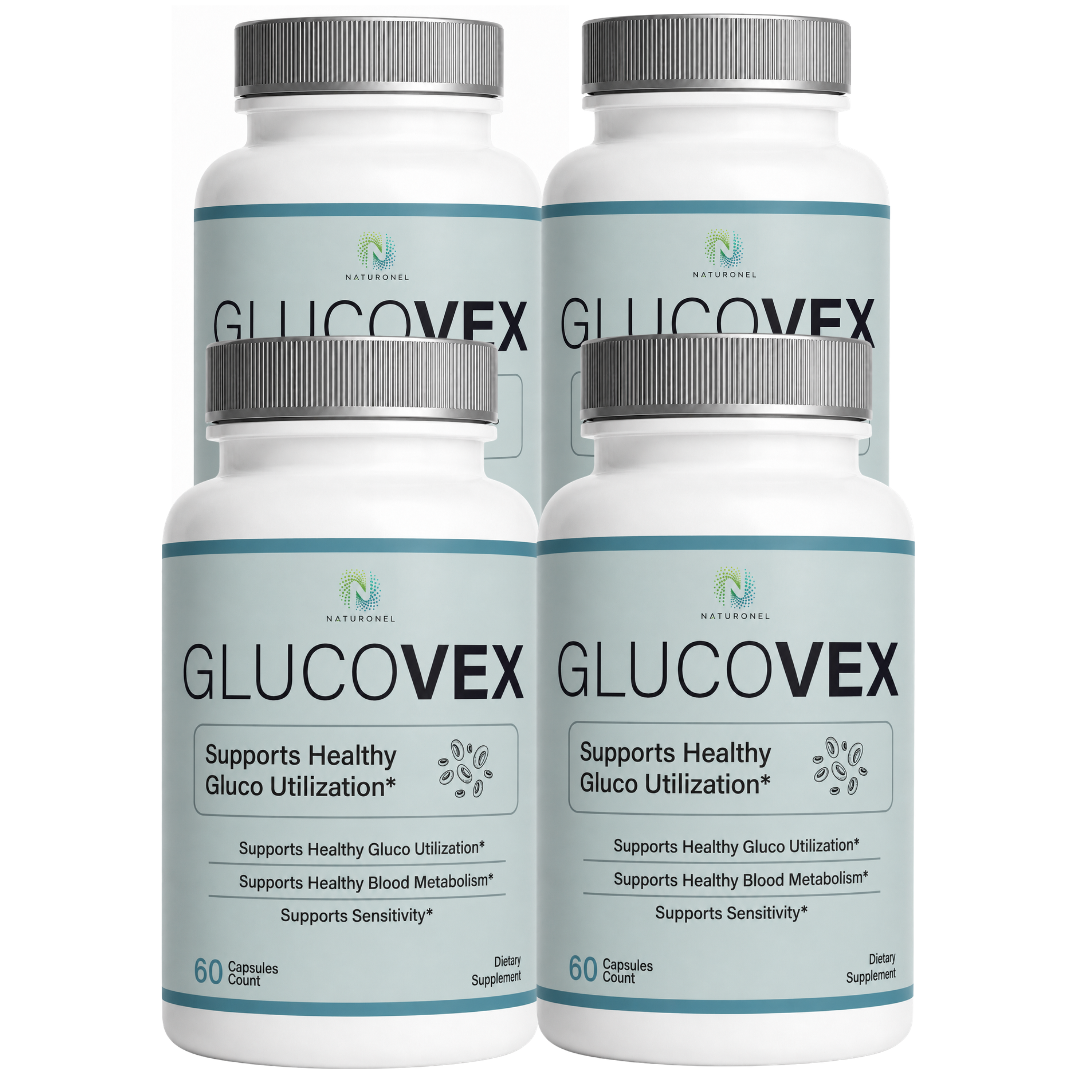 GLUCOVEX – Advanced Multi-Ingredient Formula with Chromium, Alpha Lipoic Acid, Gymnema, Bitter Melon, Cinnamon, Banaba & White Mulberry, Daily Dietary Supplement - 4 Bottle