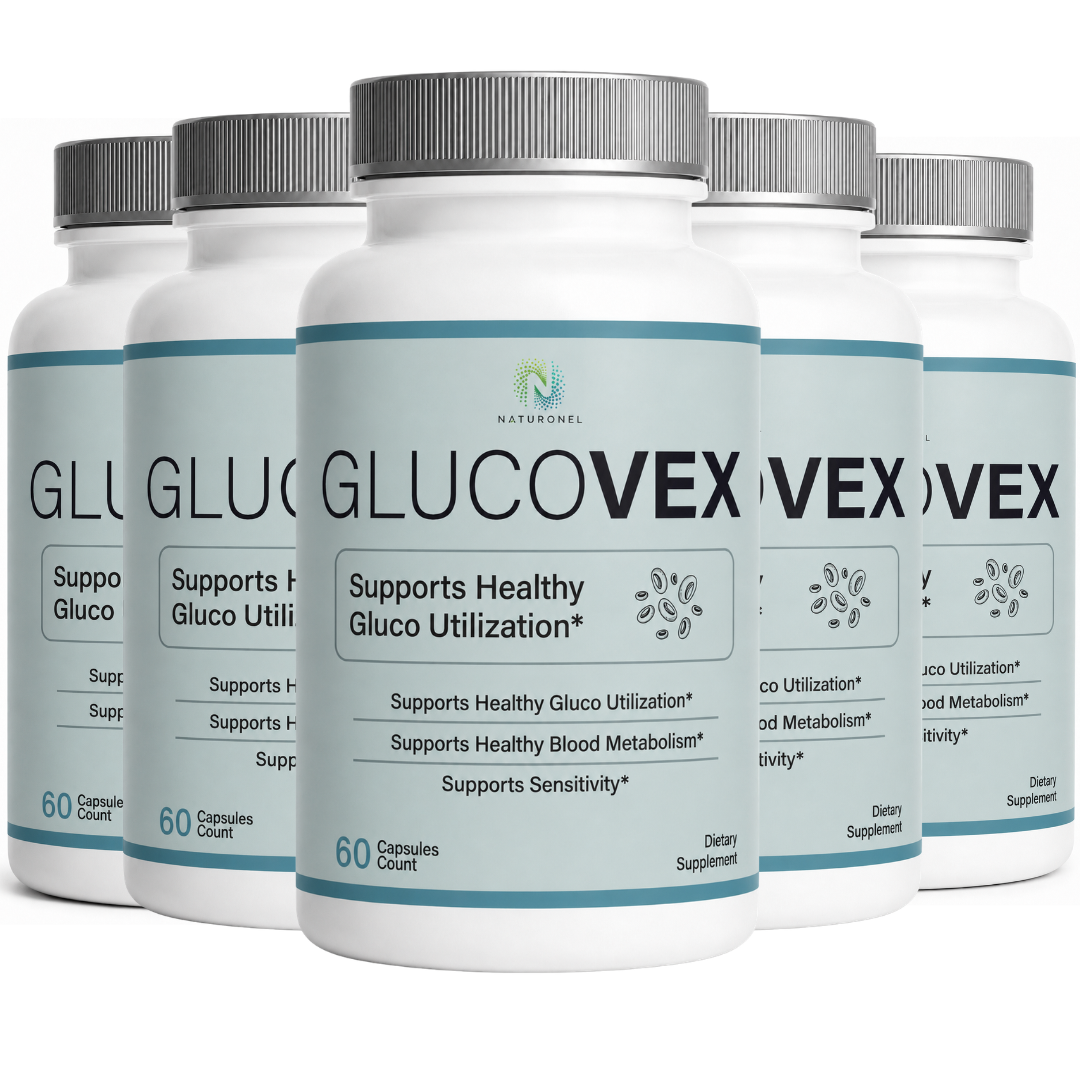 GLUCOVEX – Advanced Multi-Ingredient Formula with Chromium, Alpha Lipoic Acid, Gymnema, Bitter Melon, Cinnamon, Banaba & White Mulberry, Daily Dietary Supplement - 5 Bottle