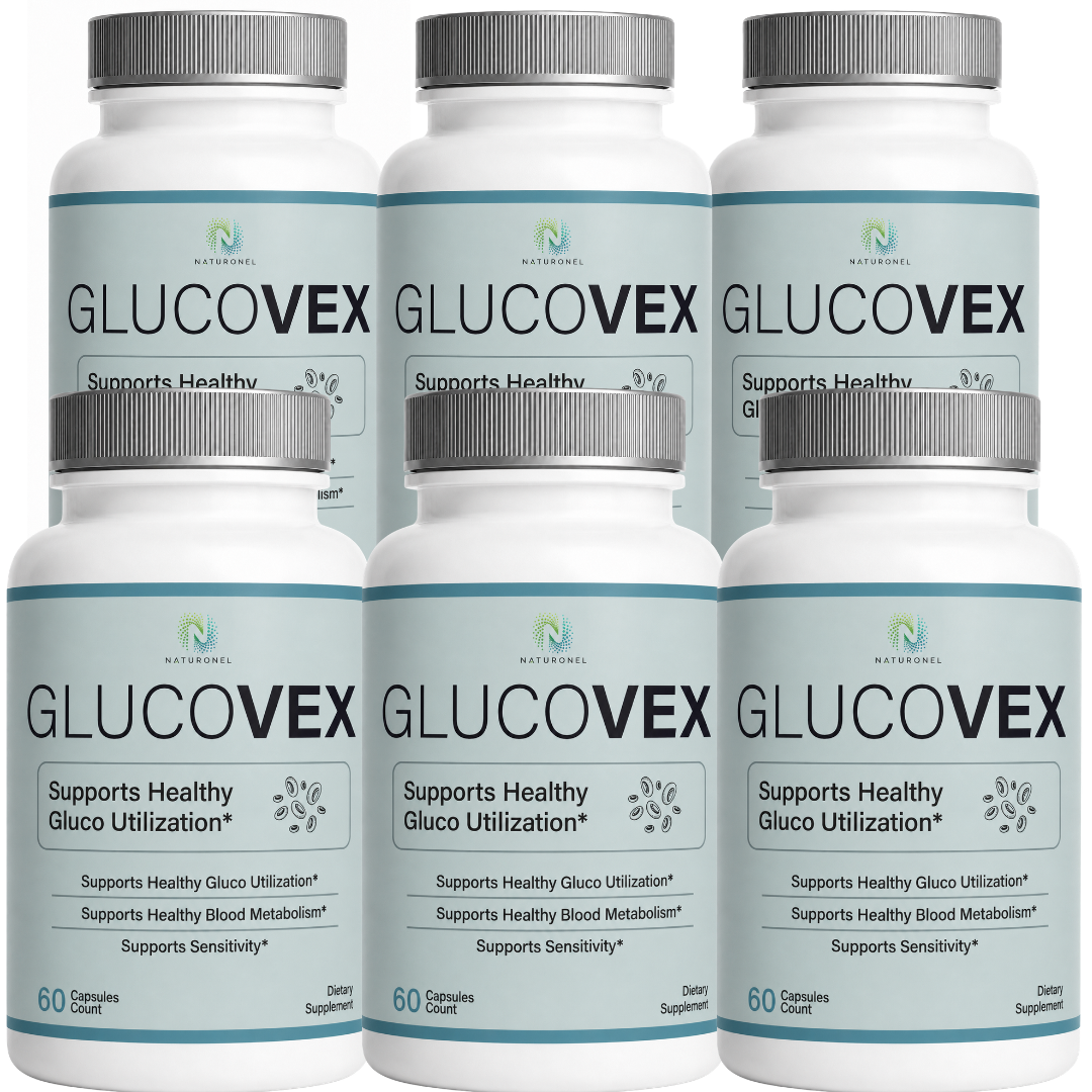 GLUCOVEX – Advanced Multi-Ingredient Formula with Chromium, Alpha Lipoic Acid, Gymnema, Bitter Melon, Cinnamon, Banaba & White Mulberry, Daily Dietary Supplement - 6 Bottle