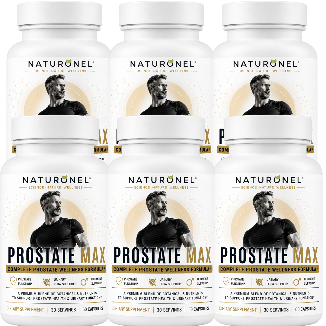 Prostate Max for Men - Advanced Prostate Support with Saw Palmetto 200mg, Pygeum, Plant Sterols, Mushroom Blend, Zinc & Selenium - Supports Urinary Flow, Bladder Health & Prostate Wellness - 6 Bottle