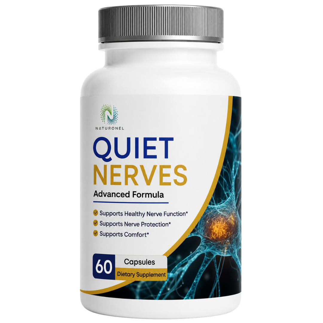 Quiet Nerves – Advanced Multi-Ingredient Formula with Turmeric, Glucosamine, Ginger, Boswellia, MSM, Quercetin & BioPerine®, Daily Nerve Health & Wellness Supplement - 60 Capsules