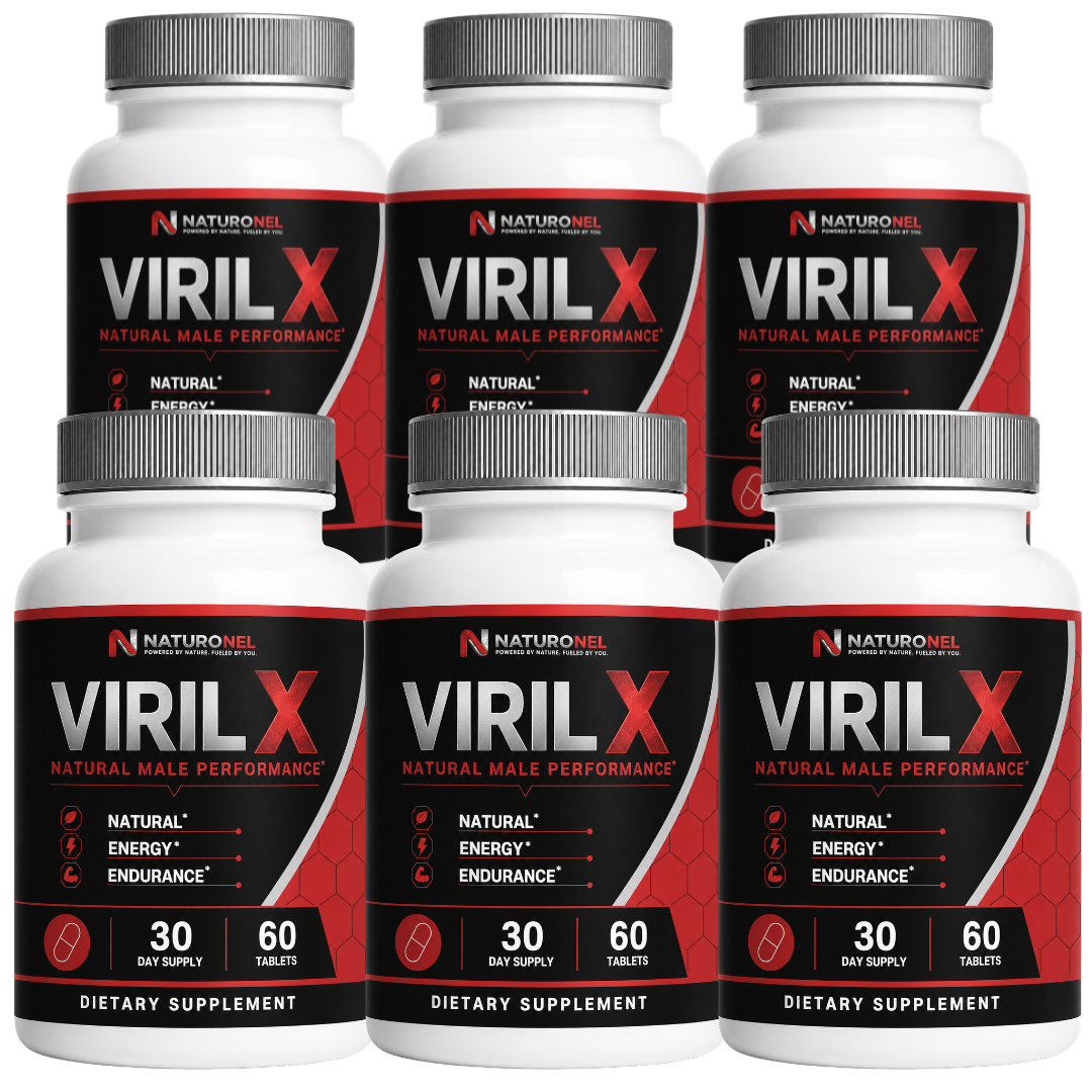 Viril X (6 Pack) Natural Male Performance Supplement – Advanced Men's Wellness Formula with Longjack, Maca, L-Arginine, Ginseng & Zinc