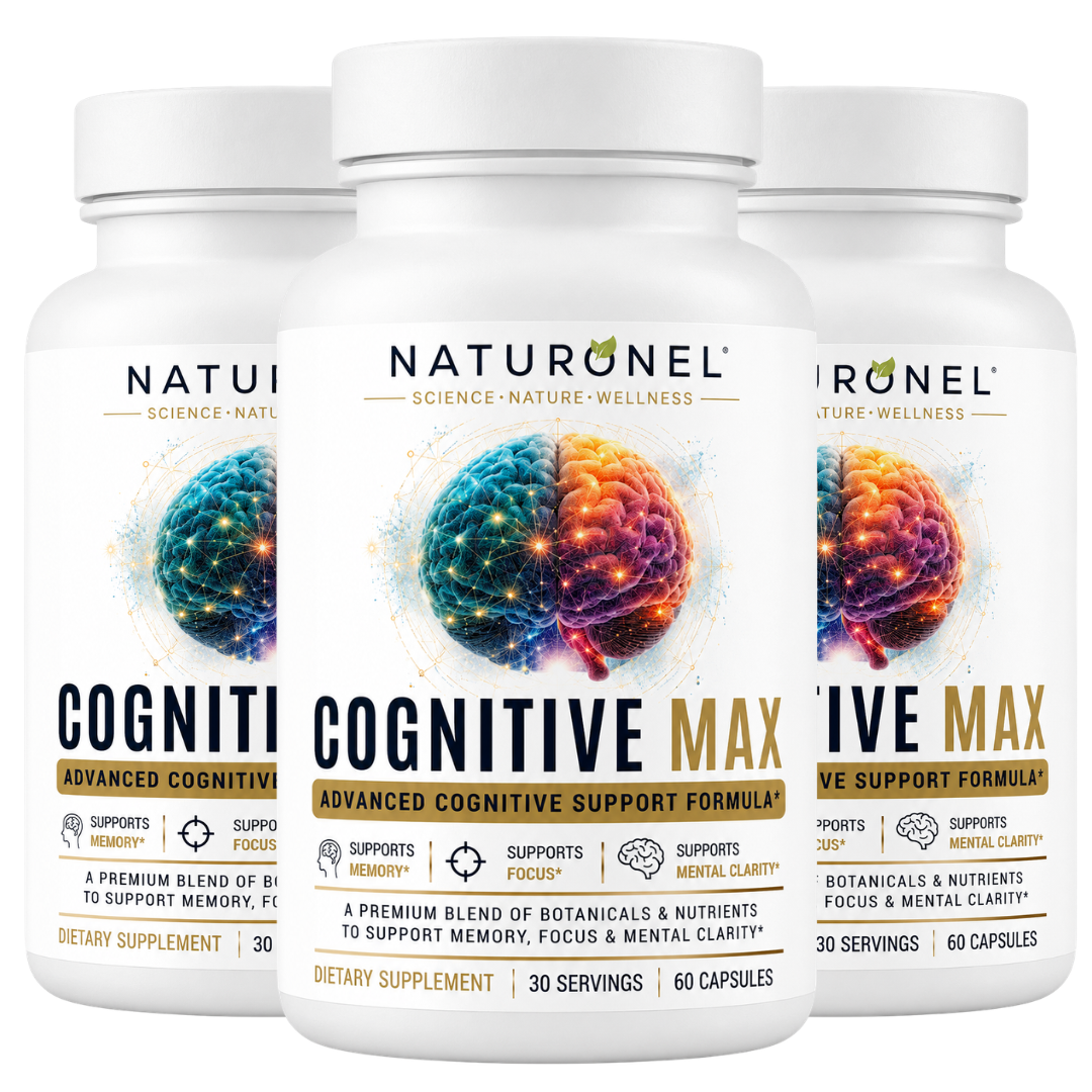 Cognitive Max Brain Health Supplement - DMAE Bacopa Ginkgo GABA Phosphatidylserine - Brain Nutrition Formula with B Complex DHA Vitamins Minerals - Daily Cognitive Wellness - 60 Capsules