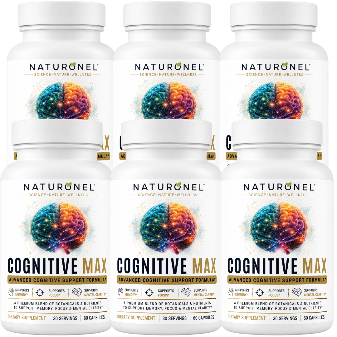 Cognitive Max Brain Health Supplement - DMAE Bacopa Ginkgo GABA Phosphatidylserine - Brain Nutrition Formula with B Complex DHA Vitamins Minerals - Daily Cognitive Wellness - 60 Capsules