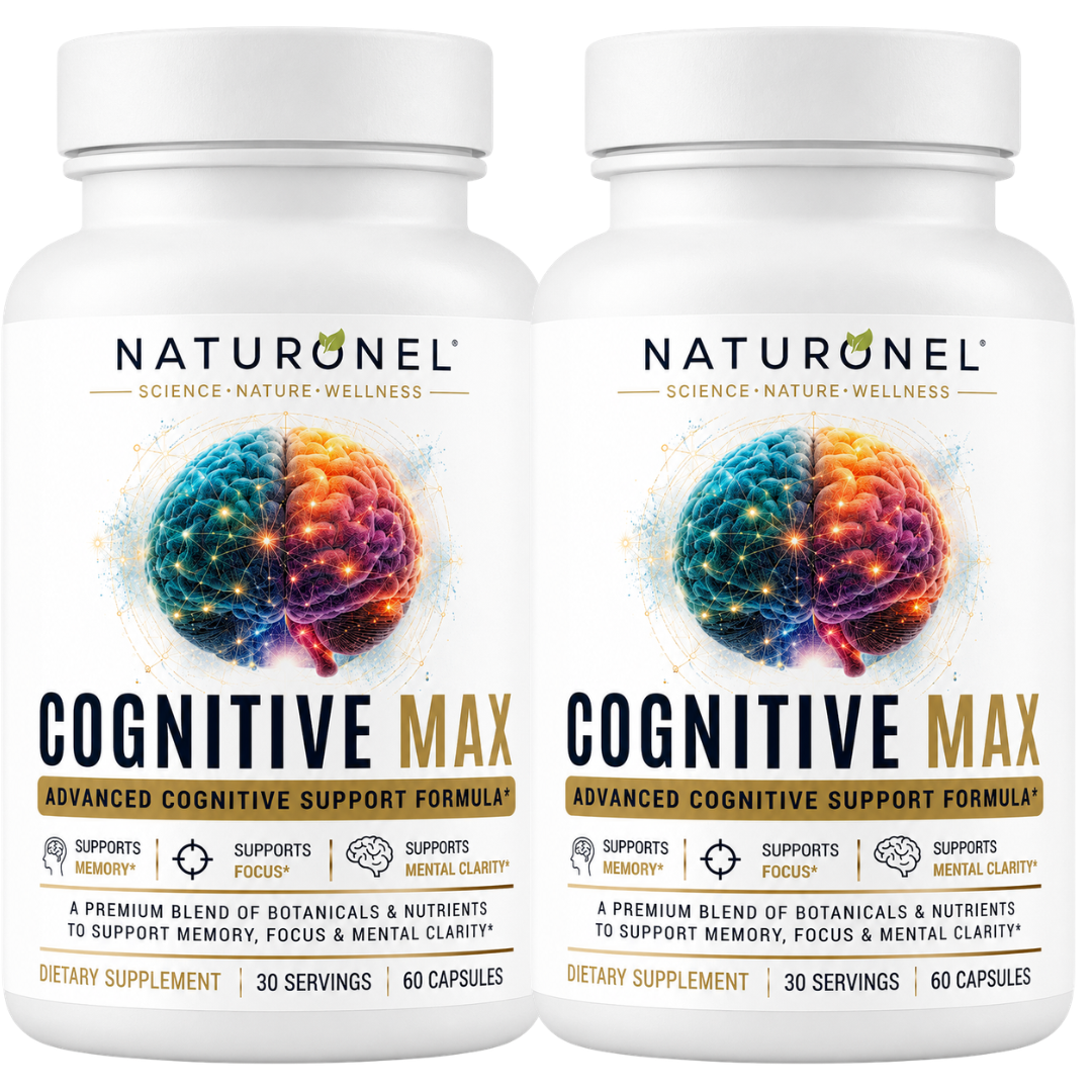 Cognitive Max Brain Health Supplement - DMAE Bacopa Ginkgo GABA Phosphatidylserine - Brain Nutrition Formula with B Complex DHA Vitamins Minerals - Daily Cognitive Wellness - 60 Capsules