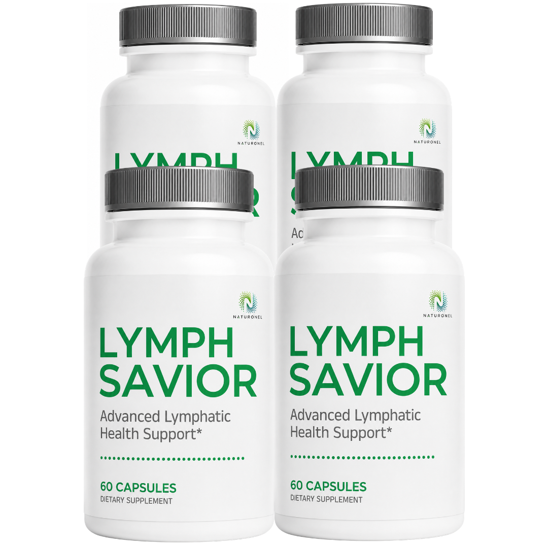 Lymph Savior – Advanced Lymphatic Health Support Formula with D-Mannose, Cranberry Juice Powder, Hibiscus Flower Extract & Dandelion Root, Premium Dietary Supplement - 4 Bottle