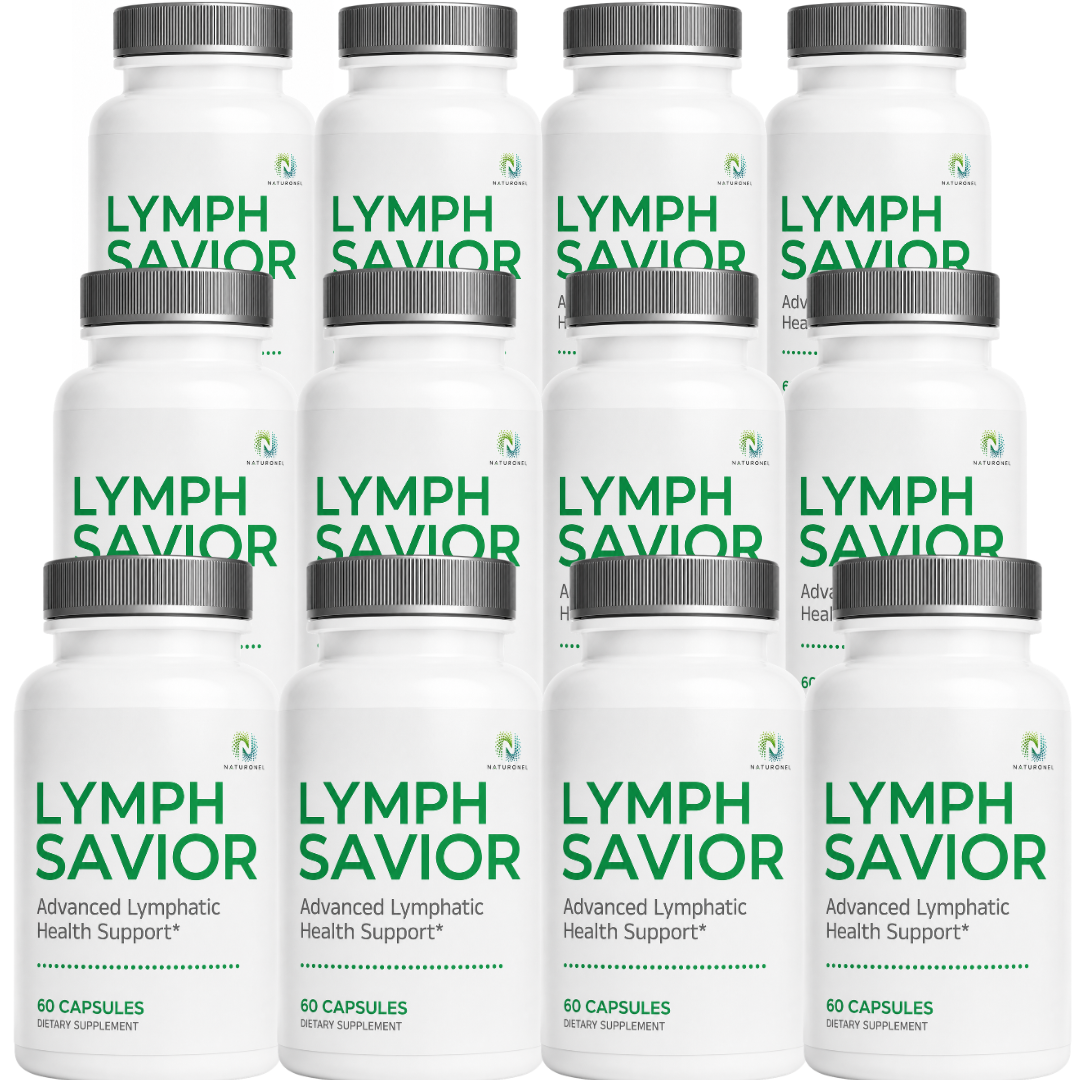 Lymph Savior – Advanced Lymphatic Health Support Formula with D-Mannose, Cranberry Juice Powder, Hibiscus Flower Extract & Dandelion Root, Premium Dietary Supplement - 12 Bottle