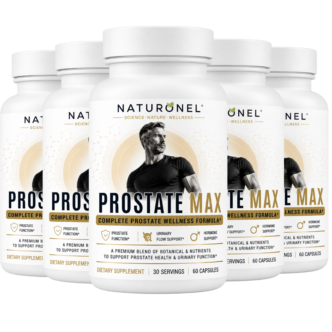 Prostate Max for Men - Advanced Prostate Support with Saw Palmetto 200mg, Pygeum, Plant Sterols, Mushroom Blend, Zinc & Selenium - Supports Urinary Flow, Bladder Health & Prostate Wellness - 5 Bottle