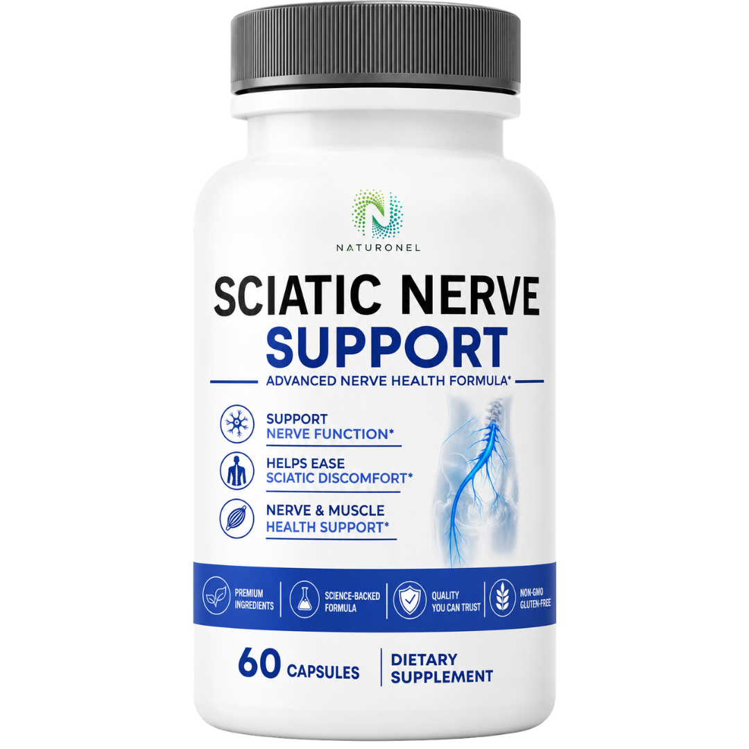 Sciatic Nerve Support (60 Capsules) Advanced Multi-Ingredient Formula with Turmeric, Glucosamine, Ginger, Boswellia, Chondroitin, MSM, BioPerine & Bromelain, Dietary Supplement