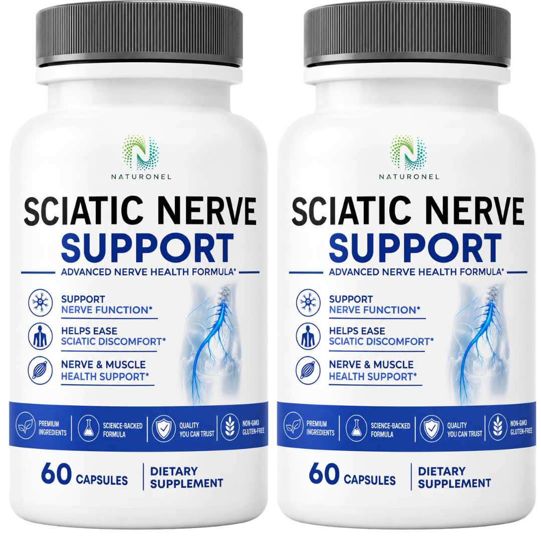 Sciatic Nerve Support (2 Pack) Advanced Multi-Ingredient Formula with Turmeric, Glucosamine, Ginger, Boswellia, Chondroitin, MSM, BioPerine & Bromelain, Dietary Supplement