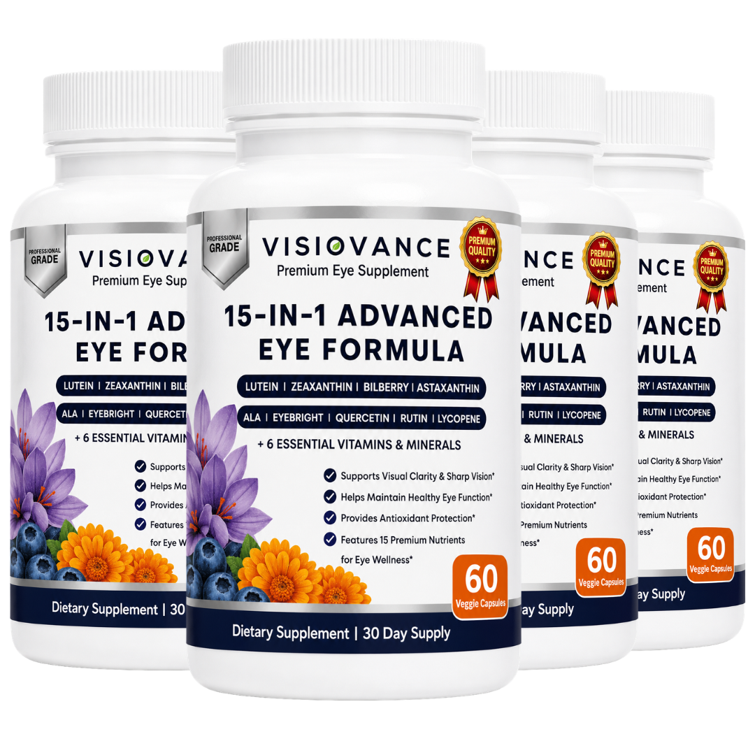 Visiovance 15-in-1 Premium Eye Supplement - 4 Bottle