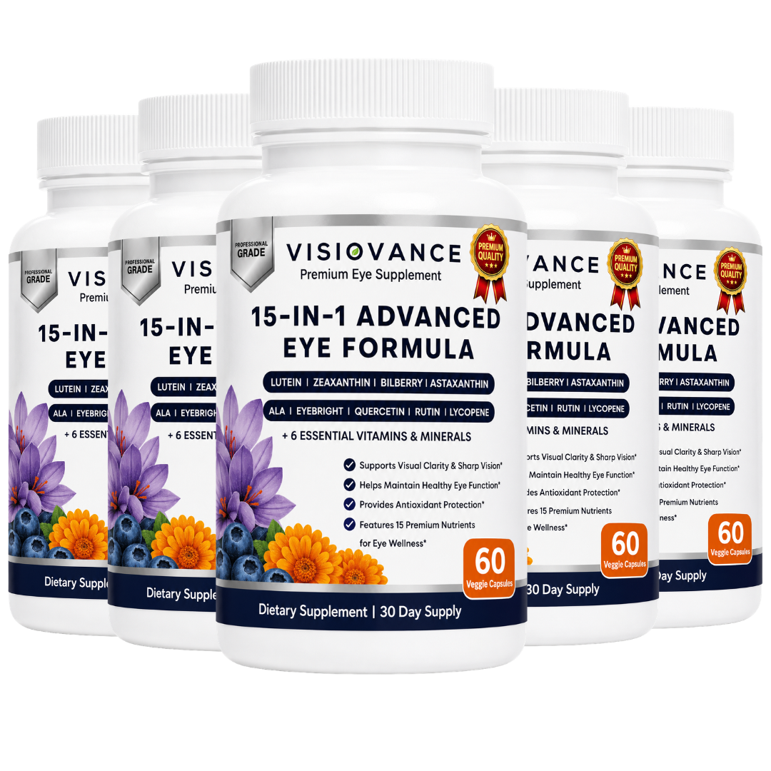 Visiovance 15-in-1 Premium Eye Supplement - 5 Bottle