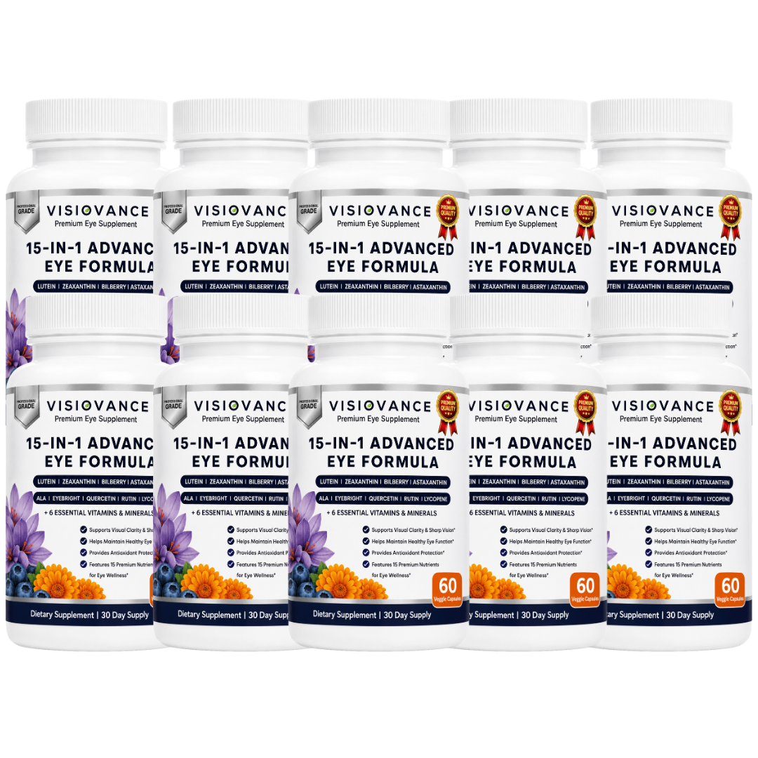Visiovance 15-in-1 Premium Eye Supplement - 10 Bottle